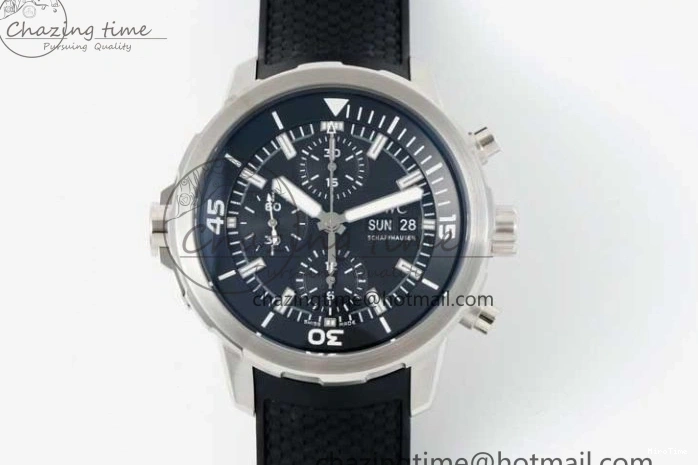 MIROTIME 0425 Aquatimer Chrono SS RSF 1:1 Best Edition Black Dial on Black Rubber Strap A EyeCatching 7073